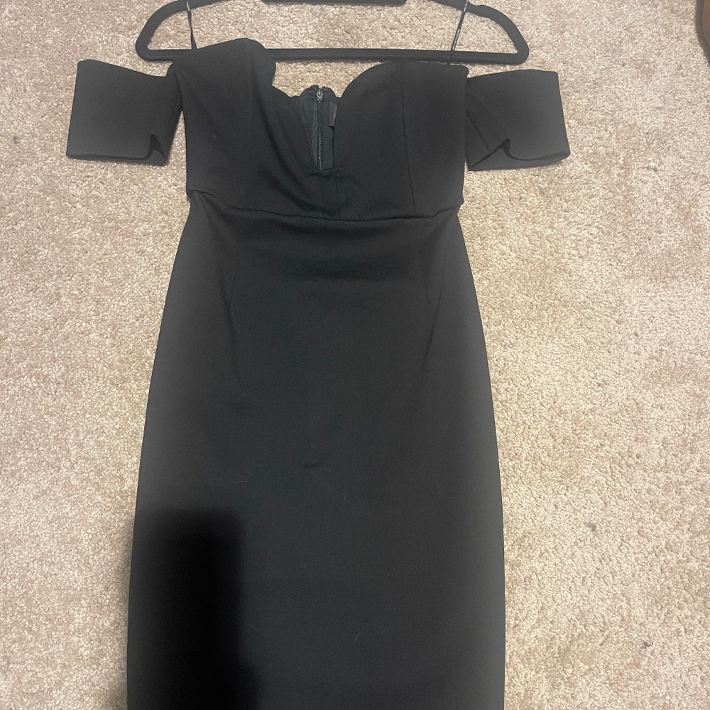 Blessed Are The Meek Cuff Strapless Midi Dress Black